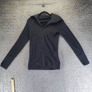 Lululemon Jacket Womens Size 4 Black Full-Zip Thumb Holes Slim Fit Lightweight